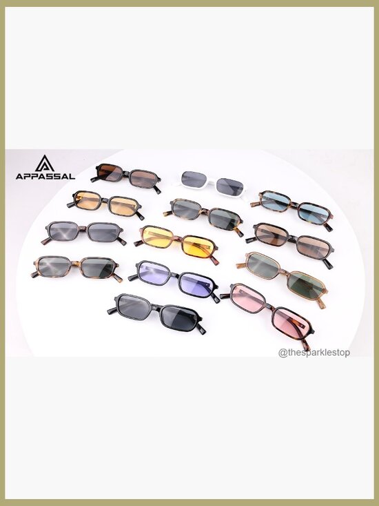 Retro Rectangular Sunglasses UV400 Protection Plastic Frame Slim Design main image 6